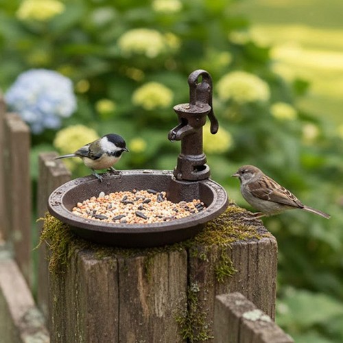 Mangeoire oiseaux fonte - en,
