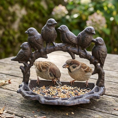 Mangeoire oiseaux fonte - mangeoire, en